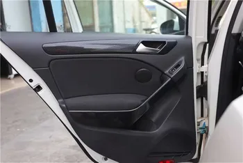 4pcs/veľa Auto samolepky ABS uhlíkových vlákien zrna Interiérové dvere opierkou dekorácie kryt na roky 2009-2013 Volkswagen VW golf 6 MK6
