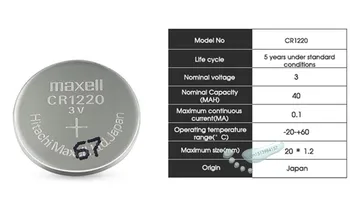 20pc Maxell Originálne CR1220 gombíkovú Batériu Pre Sledovať Auto Diaľkové Tlačidlo cr 1220 ECR1220 GPCR1220 3v Lítiové Batérie