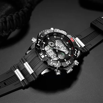 Móda Šport Super Cool pánske Quartz Digitálne Hodinky Mužov Športové Hodinky HPOLW Luxusné Značky LED Vojenské Nepremokavé náramkové hodinky
