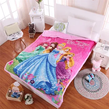 Disney Princess Ružová Deka posteľná bielizeň Twin Veľkosti pre Dieťa Dievča Posteľ Kryt Šitie Hodiť Deka Tenkú Prikrývku Lete 3d Bielizeň Teen