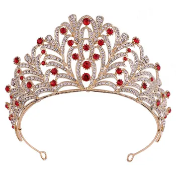 Barokový luxusné Nevesta Crystal Kráľovná, Princezná Veľké Korún Drahokamu Leaf Tiaras Svadobné hlavový most Svadobné Doplnky do Vlasov Tiaras