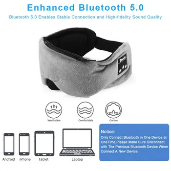 Horúce Spánku Slúchadlá Bluetooth 5.0 Bezdrôtový Očná Maska Slúchadlá Cestovné Spanie hlavový most, Vstavané Reproduktory, Mikrofón Nastaviteľný