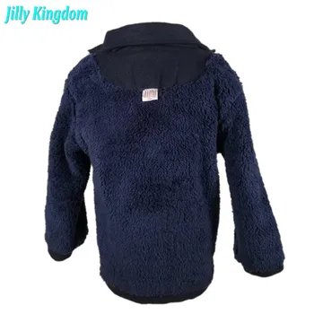Detské oblečenie chlapca kabát jar a v zime vlnené prešívaný zahusťovanie štíhle baby dlhý rukáv plus zamatový kabát 2-7 rokov