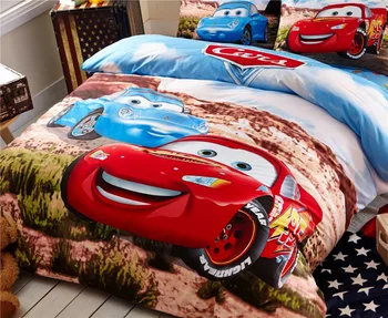3d McQueen Cars posteľná bielizeň nastaviť Queen size bavlna posteľ list cumlík perinu pre deti chlapcov spálňa decor 4-5 kusov plnej modrá