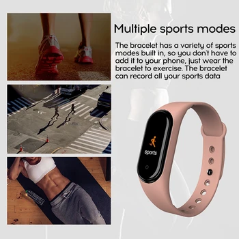 Nové M4 Smart Band Náramok Hodiniek Fitness Tracker Náramok Farebný Dotykový Šport Srdcovej Frekvencie, Krvného Tlaku Monitor Muži Ženy Android