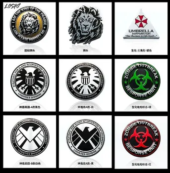 Multitype Osobné Nálepky Marvel Zástupcovia Štít Nálepky, Znak, Odznak Auto Styling Auto Obtlačky Creative Auto Accessorie