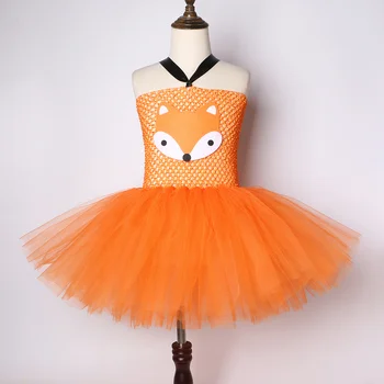 Orange Fox Girls TuTu Šaty Deti Zvierat Kostým Cartoon Deti Narodeniny Šaty pre Dievčatká Halloween Cosplay Kostýmy Roztomilý