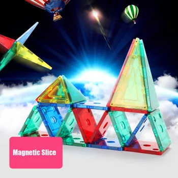Transparentné Farby Magnet Blok Budov Hračky Magnetické 3D Stavebné Bloky pre Dieťa Dary