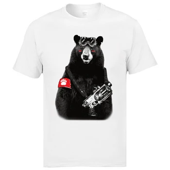 Rusko Medveď Rebel T Shirt Na Predaj Dobre Zvolené Vianočný Darček Mužov Tshirts Čistej Bavlny Kolo Golier Módne Funny T-Shirts Vlastné