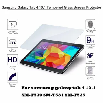 Horúce Na sklo screen protector samsung galaxy tab 4 10.1 SM-T530 T531 T535 proti výbuchu ochranné tablet film