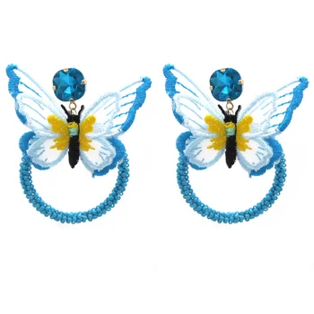 Nové Luxusné Módne Kolo Visieť Drop kórejský Náušnice Pre Ženy Veľký Motýľ, Zlaté Náušnice pre ženy 2021 Šperky, Svadobné Aretes