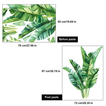 Vymeniteľné 3D Zelená Rastlina Samolepky na Stenu DIY Vody-Dôkaz, Stálofarebné Veľké Leaf Umelecké Dekorácie, Nálepky Rodiny, Obývacia Izba, Spálňa