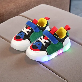2020new LED svetlo detské športové topánky v pohode lesklé pohode baby girl chlapci topánky roztomilé cute baby ležérne topánky