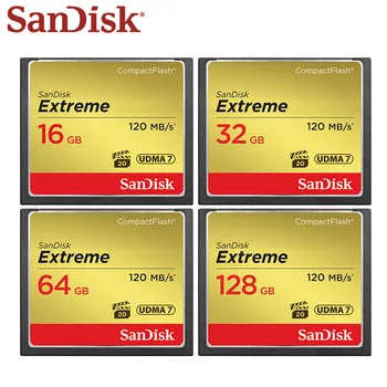 Originálne SanDisk Extreme Memory Card 32GB 64GB Max Čítanie Rýchlosti 120M/s CF Karty Flash Pre Fotoaparátu Pamäťovú Kartu 128 GB