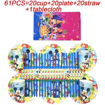 Disney Mickey Mouse Obrus Prospech Deti, Narodeniny, Party Dekorácie Dodávky Mickey Papier Pohár Doska Obrúsok Baby Sprcha Party Set