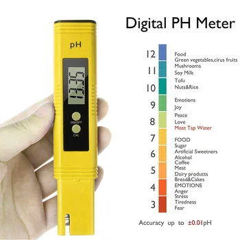 LCD Displej Digitálny PH Meter Kyslosť Tester pre Kvalitu Vody/ Potraviny/ Akvárium/ Bazén Hydroponics Vrecku Veľkosť PH 0-14/ 0.01 ph