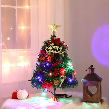 50 Mini Vianočný Stromček So Svetlami, Malé Príslušenstvo Luk Zvony Borovicová Šiška Darčeky, Vianočné Ploche Nový Rok Dekorácie