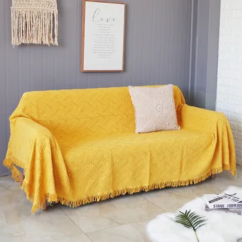 IN Žltá deka gauč Univerzálny gauč kryt dekoratívne slipcover Hodí sa na Gauč/Posteľ/Lietadlom Cestovať Plaids Obdĺžnikový SF41