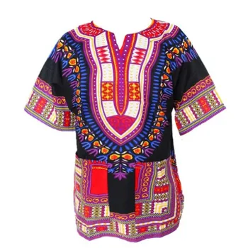 2016 Nový Módny Dizajn Afriky Tradičné Tlač Bavlna Dashiki T-shirt Pre Unisex(rýchle lodnej dopravy)