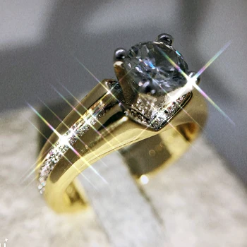 Klasické Kola Nehrdzavejúcej Ocele Zásnubné Prstene Sady Pre Ženy Titánové ocele, Kryštálu, Zlata, Romantický Svadobný Prsteň, Šperky Z3M015