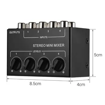 CX400 Mini Stereo 4-Kanálový Pasívny Mixér Mixér Stereo Dávkovač Live, Studio 54DB
