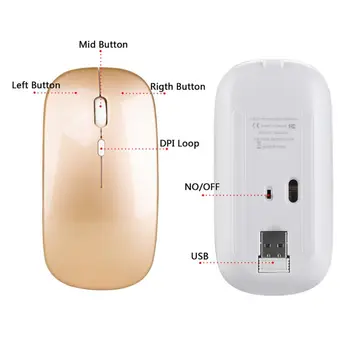 M80 Wireless Mouse 2.4 G USB Nabíjateľné Myš, 1600DPI Slim Pokojnej Ergonómia Optické Úrad Myši pre PC Počítač Hráčov
