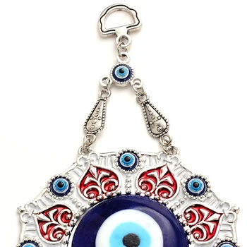 Zlé Oko Zliatiny Maľba Olej Kolo Stene Visí Keychain turecký Blue Eye Prívesok prívesok na Držiak Kľúčov Módne Šperky EY4712