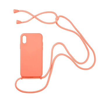 Crossbody Náhrdelník Držiak Telefónu puzdro Pre iPhone 11 Pro Max mäkké Silikónové candy farby puzdro Pre iPhone 7 8p XR s ozdobná šnúrka na uniforme