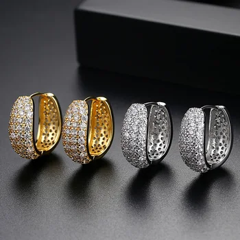 Trendy Cubic Zirconia Crystal Kolo Kruhu hoop Náušnice Luxus, Kvalita Celej Micro CZ Kameň Náušnice Pre Ženy Módne Šperky