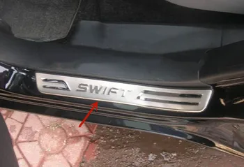 Pre Suzuki Swift 2005-2016 nehrdzavejúcej ocele auto prah stráže doska vitajte pedál anti-scratch ochranu auto príslušenstvo