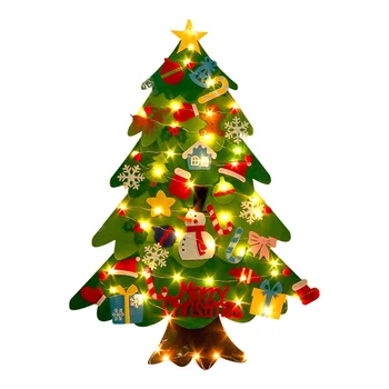 Urob si sám Cítil Vianočný Stromček a Deti Hračky S LED Reťazec Vianočný Darček Nové Rokov Dvere Stene Visí Ozdoby, Umelý Strom Kerstboom