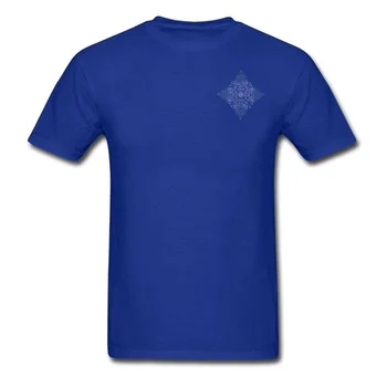 Štíhly Muž T-shirts Elegantné Geometrické Mandala Tričko Tlač Jednoduchý Štýl Tees Bavlna Skupiny Tee-Shirts Crewneck Najvyššej Kvality