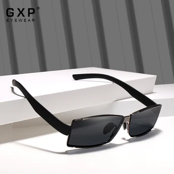 GXP bez obrúčok Dizajn Značky Retro Polarizované slnečné Okuliare Mužov Ovládač Odtiene Muž Slnečné Okuliare Pre Mužov Obdĺžnik UV400 Oculo