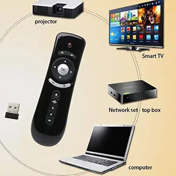 T2 Bezdrôtová Klávesnica 2.4 G Air Bezdrôtové Myši 3D Gyro Pohybu Stick Mini TV Diaľkový ovládač pre Smart TV, PC, Notebook