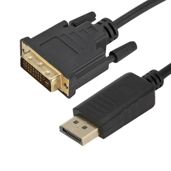 DisplayPort do Adaptéra DVI Display Port, DVI Converter Samec Samec Kábel 6 Stôp Čierny Kábel pre Lenovo, Dell, HP a Iné Značky