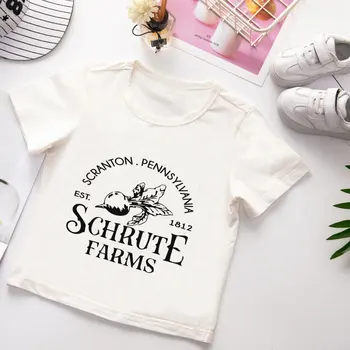 Nové T-shirt Deti Zábavné Krátke Kreslené Reďkovka Jednoduchá Tlač Dievčatá Tričko Roztomilý Dizajn Chlapci Tshirts Biele Oblečenie Harajuku