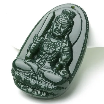 Jemné Šperky Čisté Prírodné Jades Strane Rezbárstvo Acalanatha Bódhisattva Buddha Náhrdelník Prívesok Doprava Zadarmo