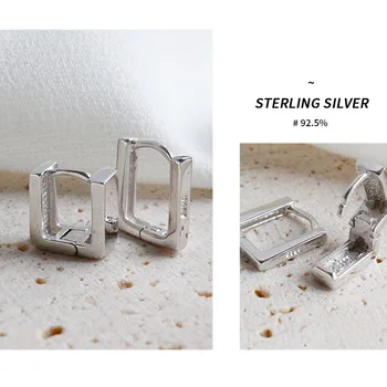 S'STELL Geometrie kórejský Hoop Náušnice 925 Sterling Silver Šperky Pre Ženy Pendientes Plata De Ley 925 Mujer Aretes Šperky