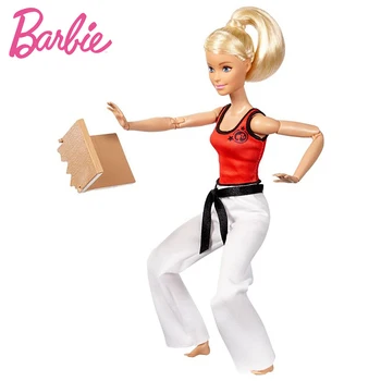Barbie Rôzne Modelovanie Športy Nastavenie Futbal, Bojové Umenie Taekwondo Skateboard Barbie MB Reality Mäkké Bábiky Sortiment DVF68 Darček