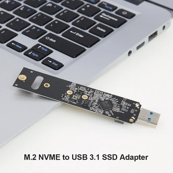 10Gbps M. 2 M2 SSD na USB 3.1 Gen 2 NVMe na USB Adaptér Typ Karty NGFF PCIe Založené M Kľúč Pevný Disk Converter Reader prípade