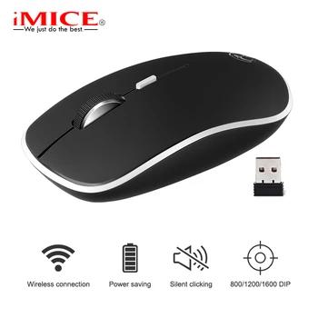 IMice Wireless Mouse Tichý Počítač Myš 2,4 Ghz, 1600 DPI Ergonomický Mause Tichý USB PC Myši Vypnúť Bezdrôtovú Myš pre Notebook