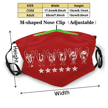 Liverpool6 - Alternatívne 3d Tlač Opakovane Úst Maska Umývateľný Filter Proti Prachu Masku na Tvár Futbal