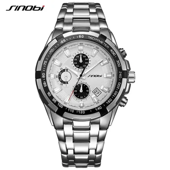 SINOBI Relojes Hombre Masculino Top Značky Luxusných Obchodných Quartz Náramkové hodinky Chronograf Pánske Hodinky Muž Vodotesné Hodinky
