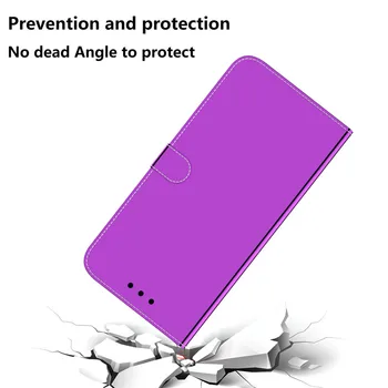 Zrkadlo Kože Flip Cover Farbou Telefón puzdro Pre iPhone SE 2020 7 8 Plus X XR XS Max 11 Pro Max Knihy Prípade Coque