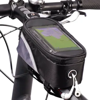 PU Materiál, Nepremokavé Cyklistické tašky na Bicykel Rám Prednej Hornej rámovej Trubky Taška Dotykový Displej pre Moilbe Telefón MTB Moutain Cestnej Bike Taška 1pcs