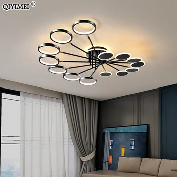 Moderné LED Luster Svetlá Pre Obývacej Izby, Spálne, Čierna Zlatá Vnútorné Osvetlenie Tvorivé Svietidlo Svietidlá, AC 90-260V