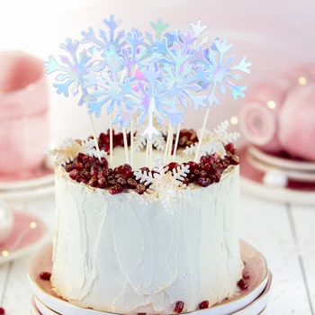50pcs/veľa Snowflake Cupcake Mulčovače Narodeninovú Tortu Vlajky Baby Sprcha Chirstmas Party Dekorácie Dodávky Zdobenie Cupcake Tipov