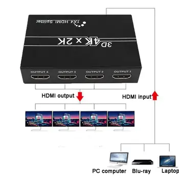 4K 2k 1X4 HDMI Splitter Full HD Video 1080p HDMI 1 Do 4 z Prepnite Prepínač Displej Pre Smart TV monitor, projektor mi box3 ps4