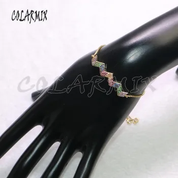 10 kusov rainbow crystal náramky vlna konektor pre príslušenstvo šperky, zirkón šperky crystal letné šperky pre ženy 9271