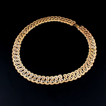 Jiayijiaduo Zlatá Farba Perla Afriky Svadobné Šperky Dubaj Zlaté Šperky Sady Romantické Farby Dizajn, Šperky Sady Dlhý Náhrdelník